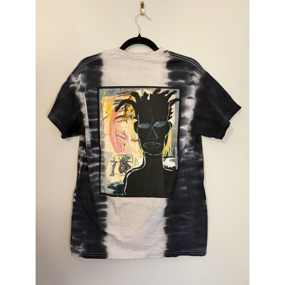 NEW Ripple Jean-Michel Basquiat Gray Tie Dye Graphic Art Tee Shirt Size M [jb]